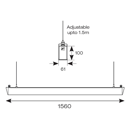 Ansell Otto Evo Led Cct Susp Linear Mm Blk Aotevled B Uk